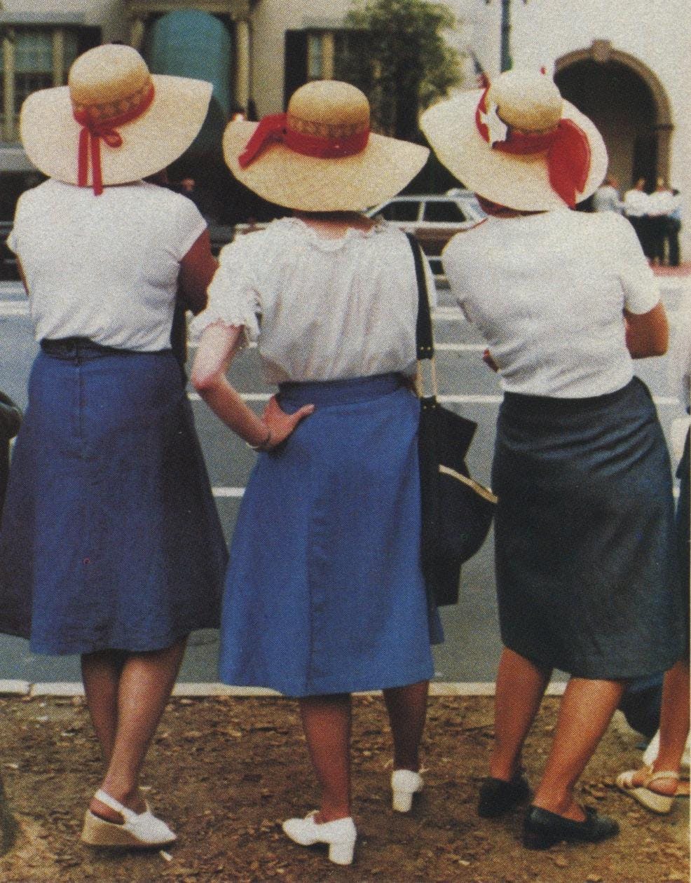 María H. Sandoval, San Antonio "The appeal is in the lines of the foreground subjects, the way each woman has her hips and feet in a different position, and the shapes of the hats. The color quality is excellent, too."