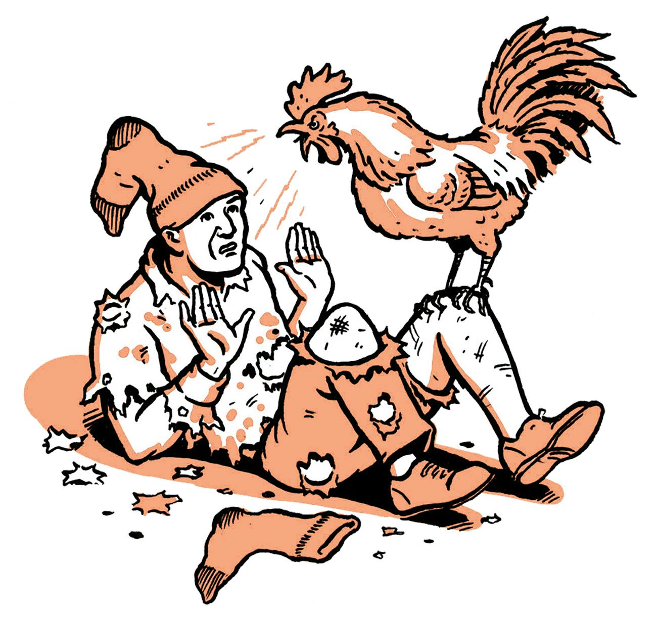 Texas saying: putting a sock on a rooster. 