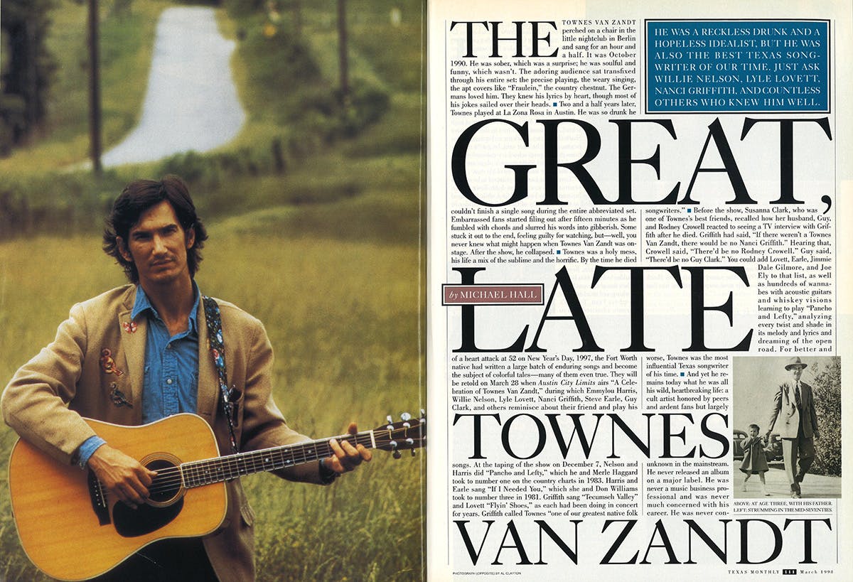 The Great, Late Townes Van Zandt photographed by Al Clayton.