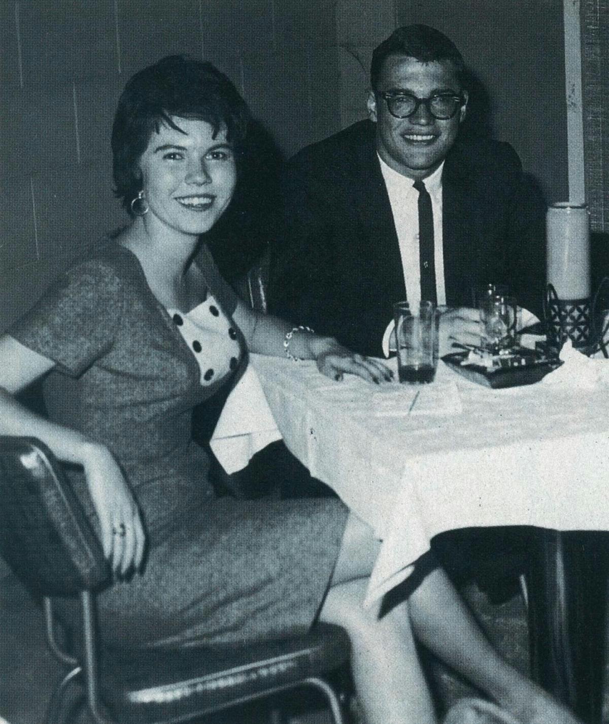 1961: Jo Harvey Koontz and Terry Allen at the Palm Club, shortly before they were married.
