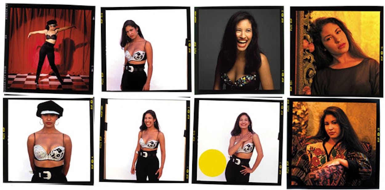 Collage of photos of Selena Quintanilla
