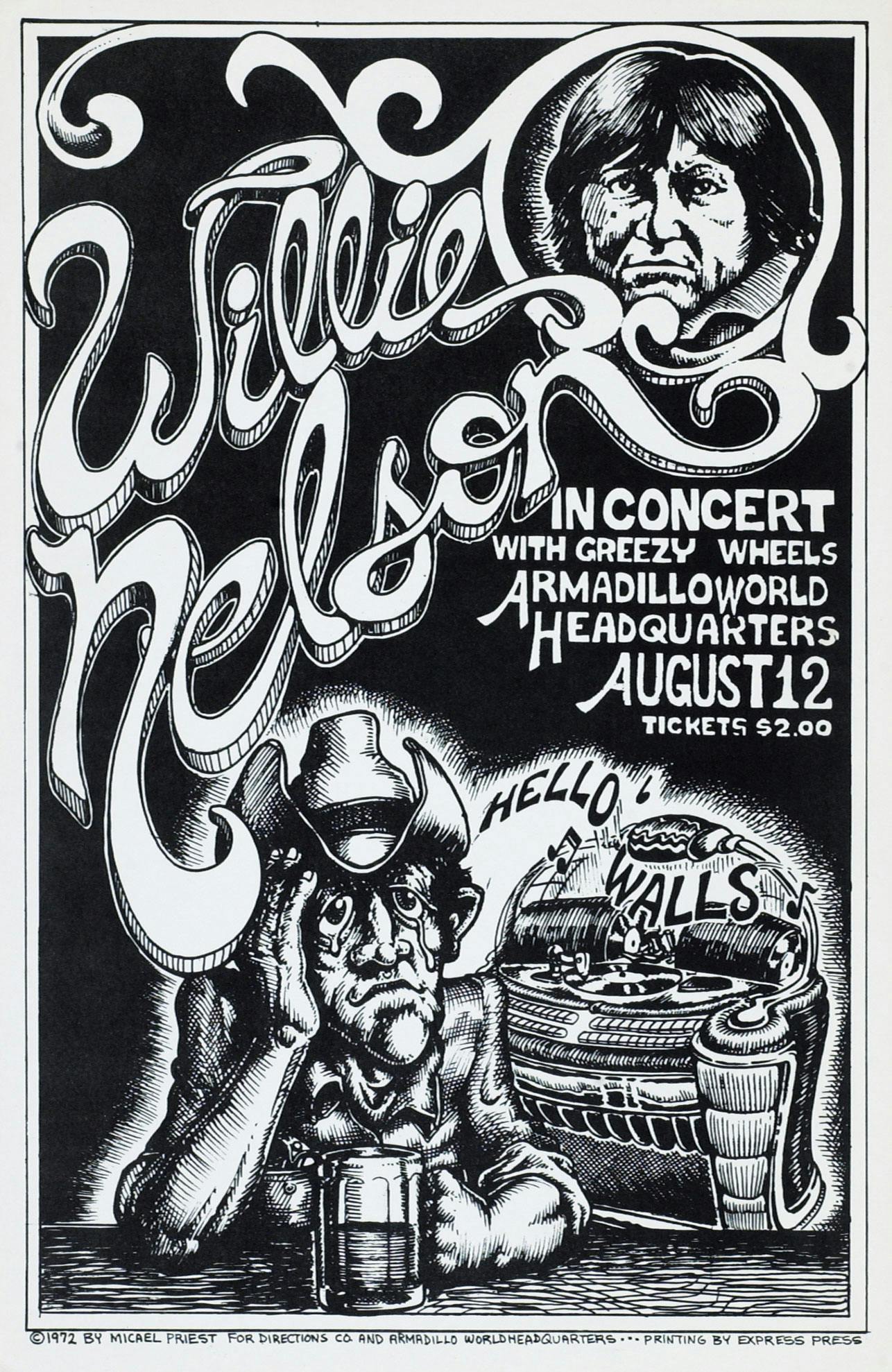 Willie Nelson concert poster. 