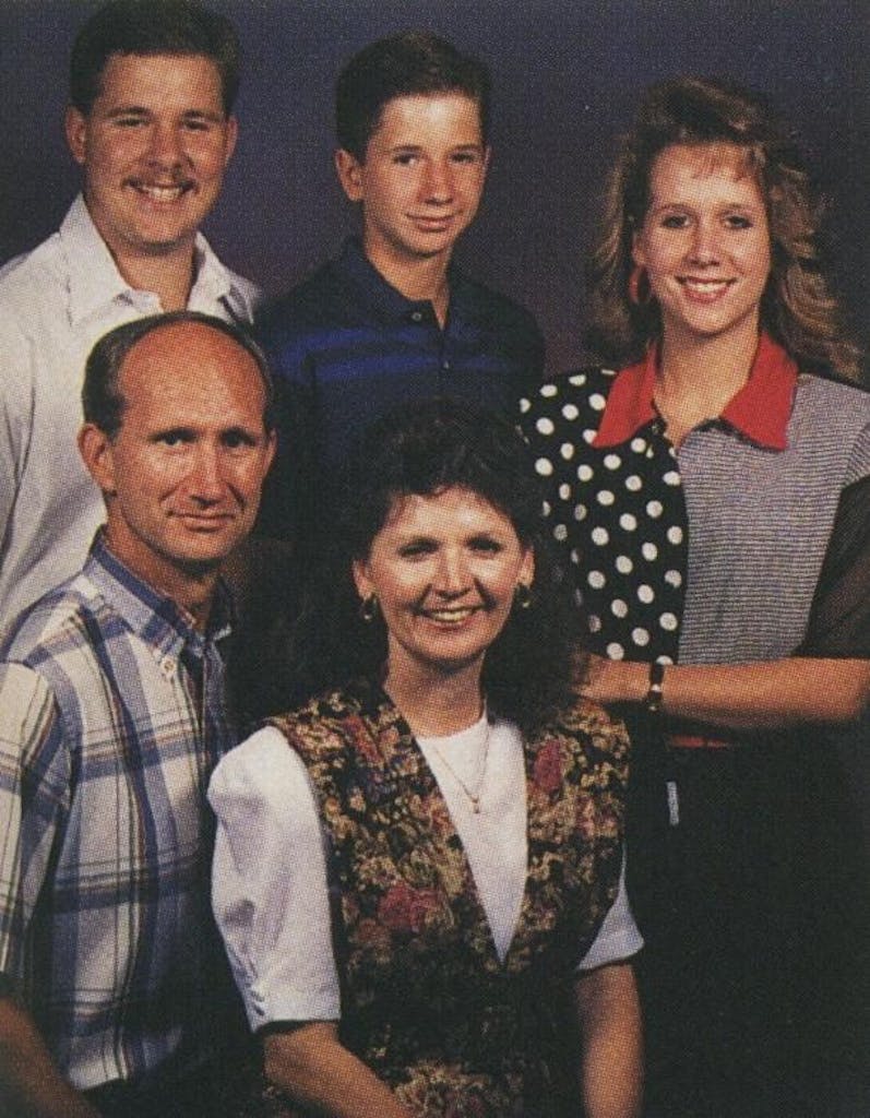 Portrait of an all-American family: Billy, Lance, and Sandy (back row); Bill and Kathy.