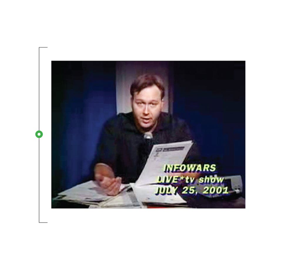Alex Jones on Infowars in 2001. 