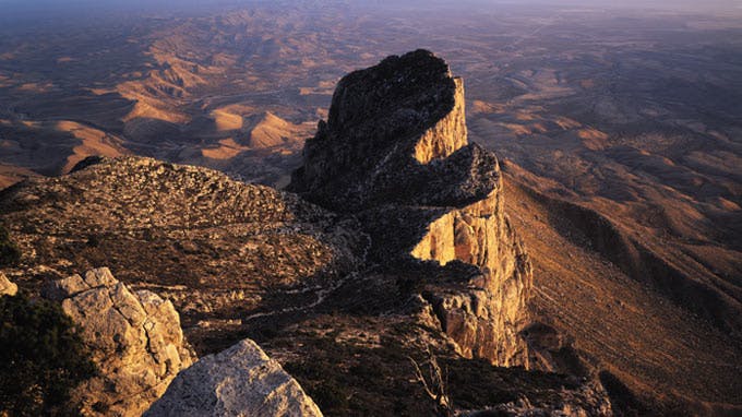 A view of El Capitan from Guadalupe Peak.
