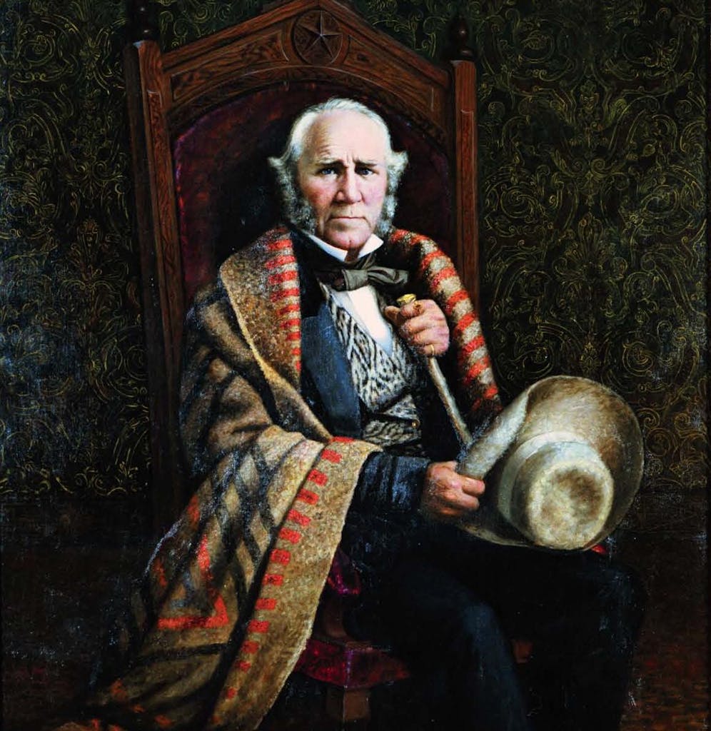 William Henry Huddle's portrait of Sam Houston, one of two depicting the first president of the Republic. 