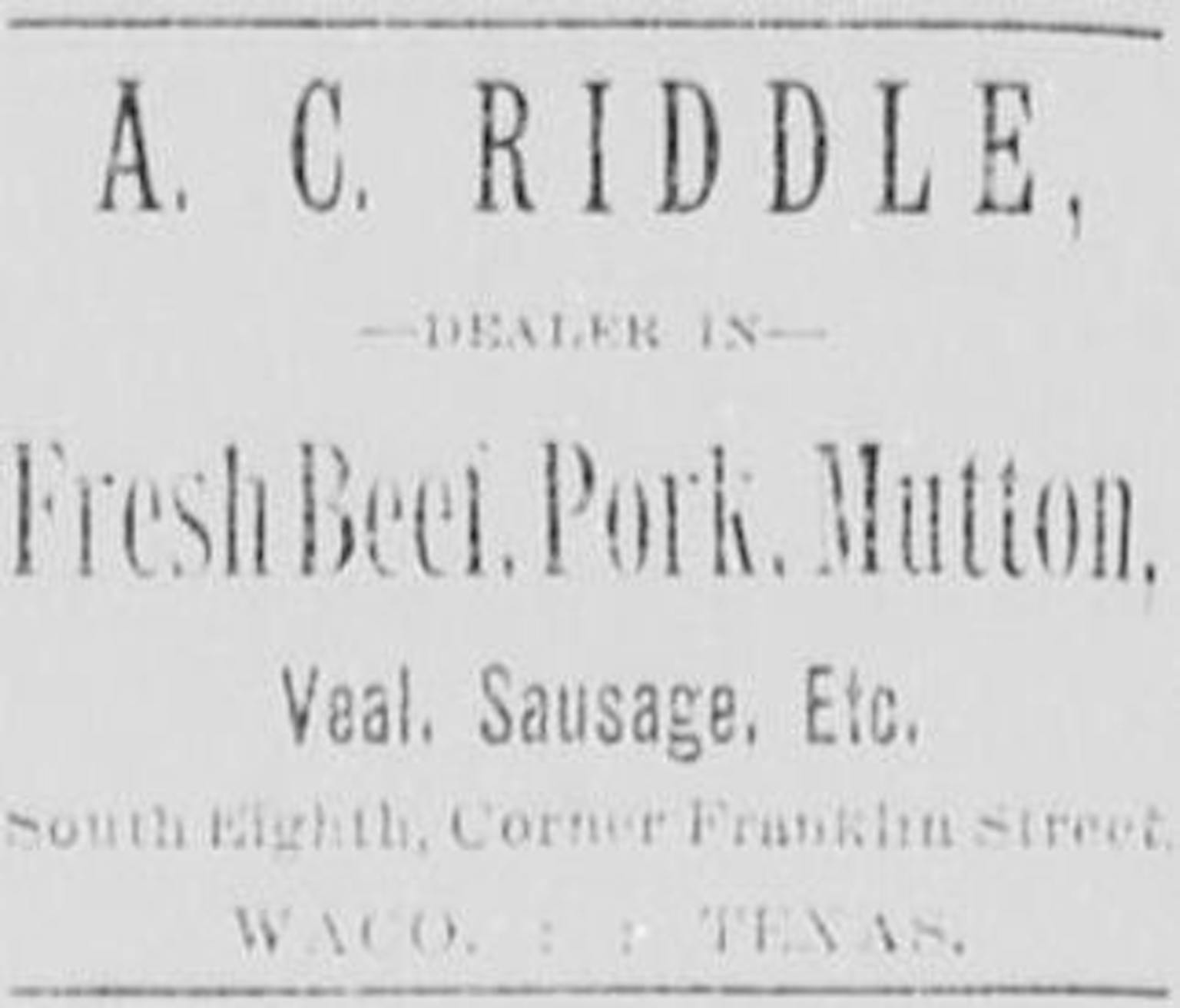 Waco Texas Ruth Riddle Nineteenth Century Texas Barbecue – Texas Monthly