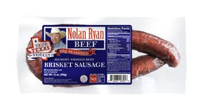 Nolan Ryan Brisket Sausage label