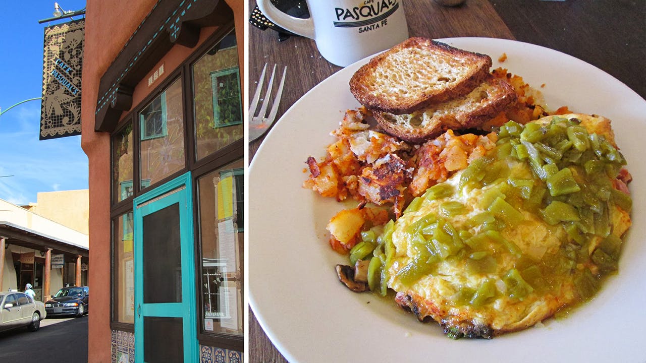Café Pasqual's, a local institution, has been serving organic comfort food for more than three decades. 