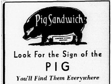 Pig Stand sign of the pig ad