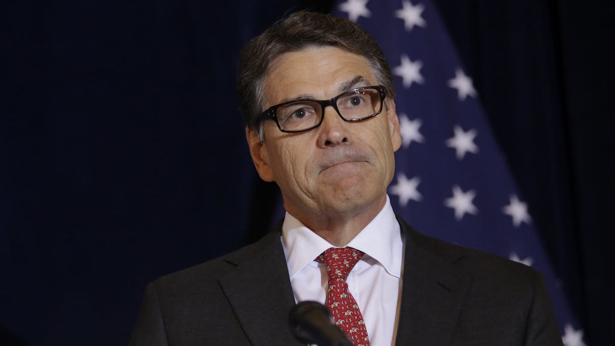 Republican presidential candidate, former Texas Gov. Rick Perry, speaks during a luncheon hosted by the Committee to Unleash Prosperity, Wednesday, July 29, 2015 at the the Yale Club in New York.