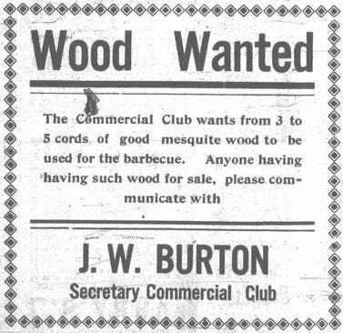 Ad reading, "Wood Wanted"