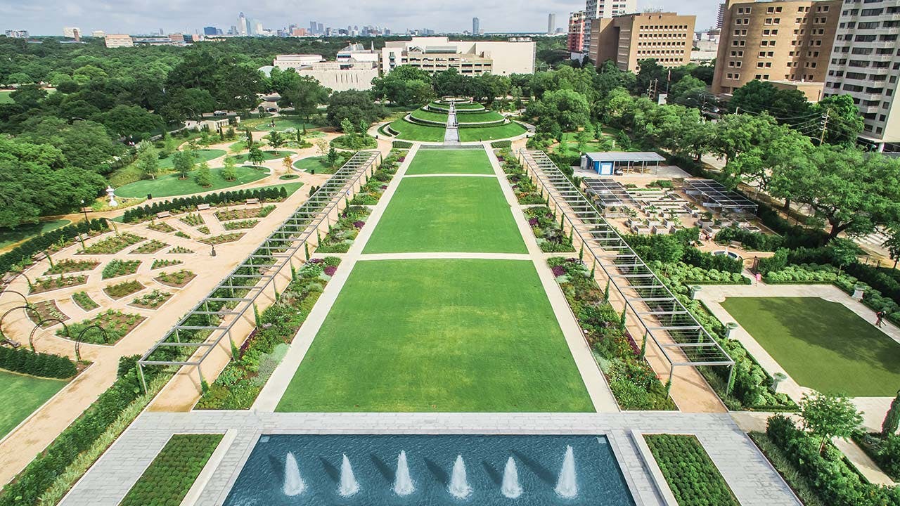 The renovated Centennial Gardens, at Hermann Park, which has undergone a $100 million restoration.