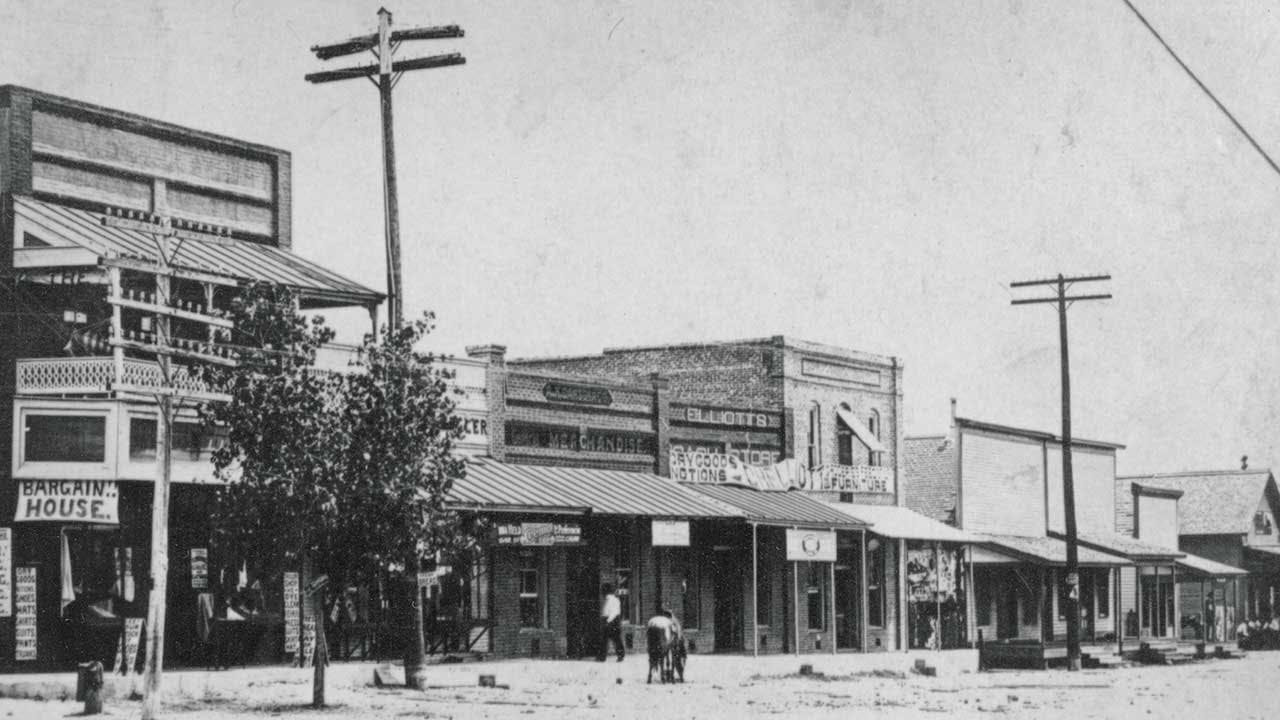 The main street of Trinity, photographed sometime between 1910 and 1920.