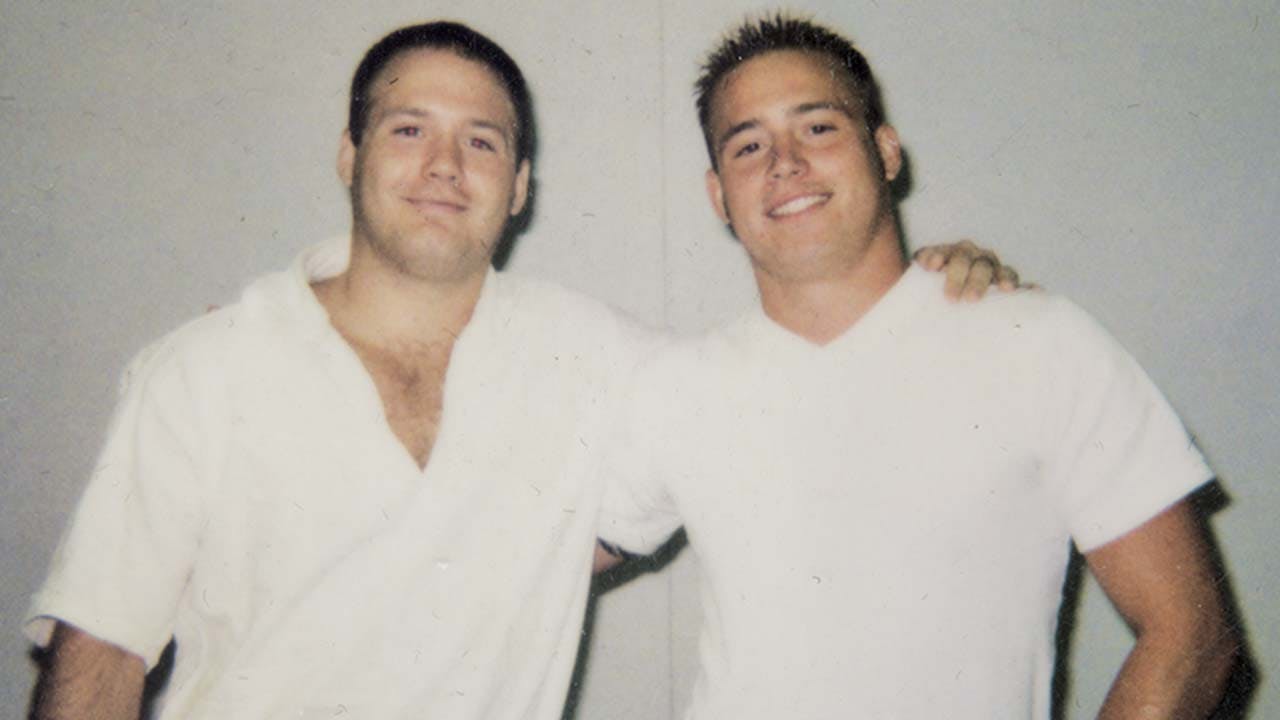 Greg (left) and his brother at the Middleton Unity, in 1999.