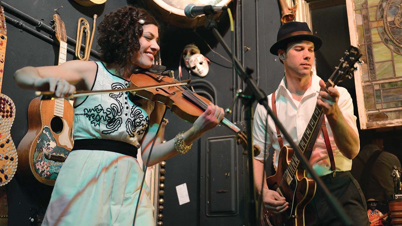 Rodriguez and husband Luke Jacobs playing together in Carbondale, Colorado, on February 17, 2013.