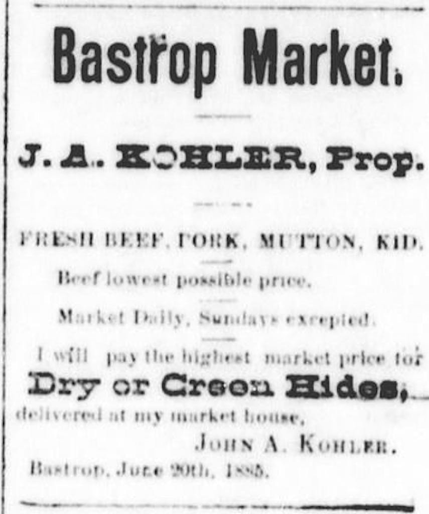 Bastrop 1886 Bastrop Market Kohler