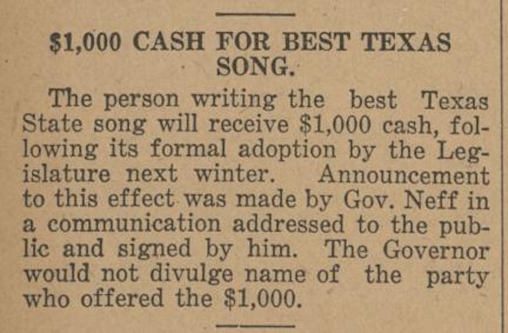 A clipping from the Honey Grove Signal, dated September 5, 1924. 
