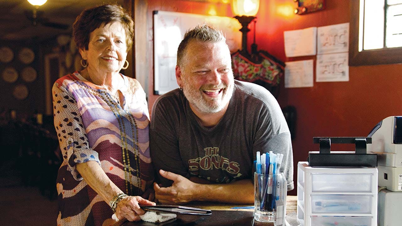 Dorothy “Dot” Pere and her son Wayne at Cajun Claws.