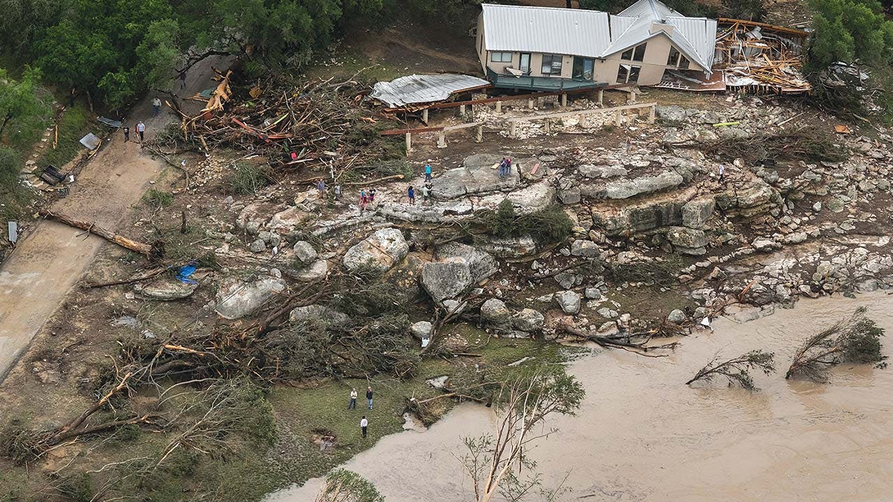 A Wimberley home that was torn off its foundation by the Memorial Day weekend flood. 