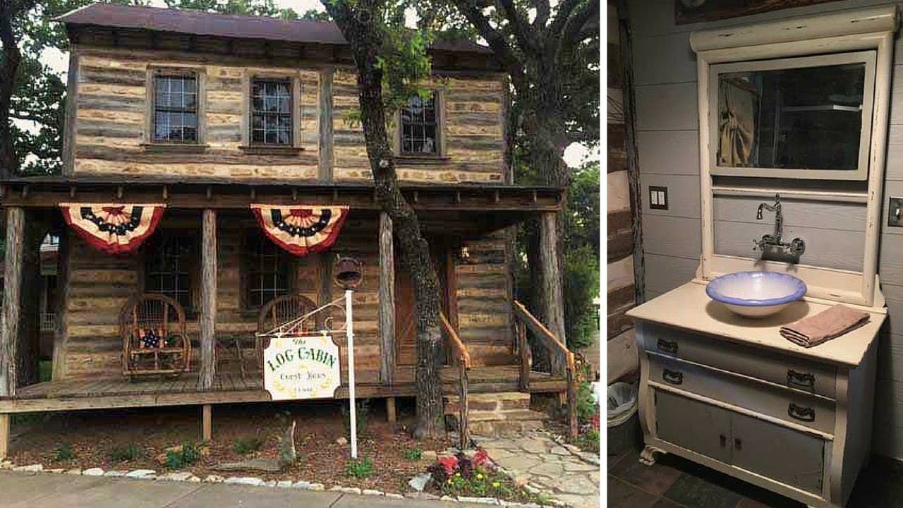 rustic texas vacation rentals cisco The Log Cabin Guest Haus