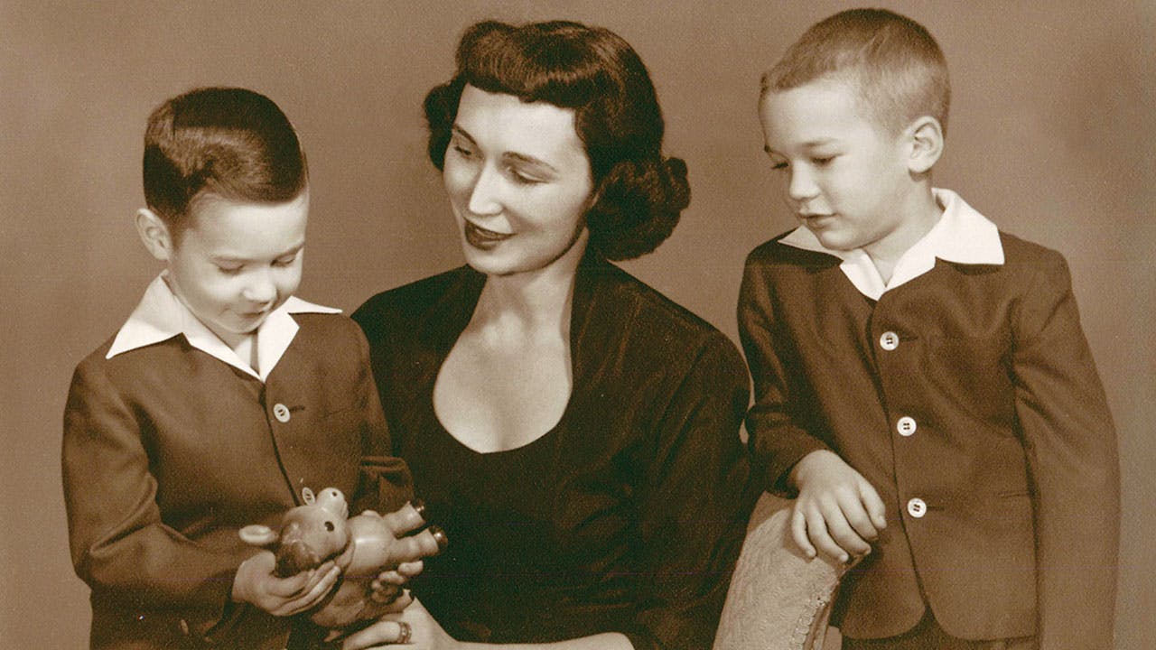 Marjorie with Stephen and Jim in 1952.