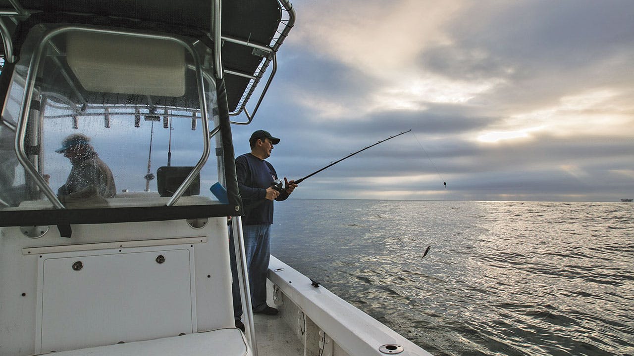 Ben Graham fishes for snapper off Grand Isle in March.