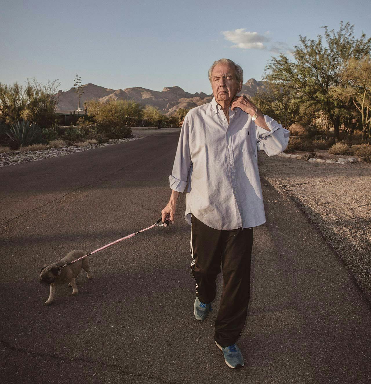 Larry McMurtry on a walk in Tucson, where he lives part-time. 