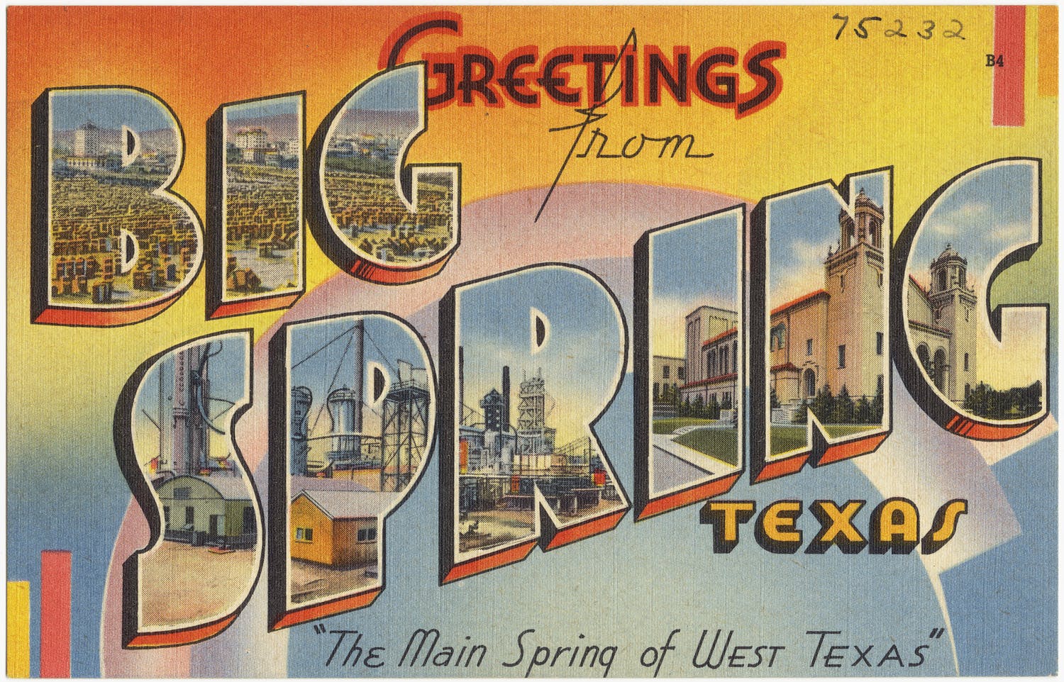 Big Spring vintage texas postcard