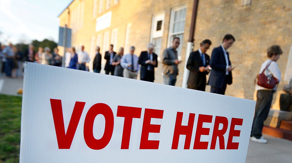FORT WORTH, TX - MARCH 1: Voters line up to cast their ballots on Super Tuesday March 1, 2016 in Fort Worth, Texas. 