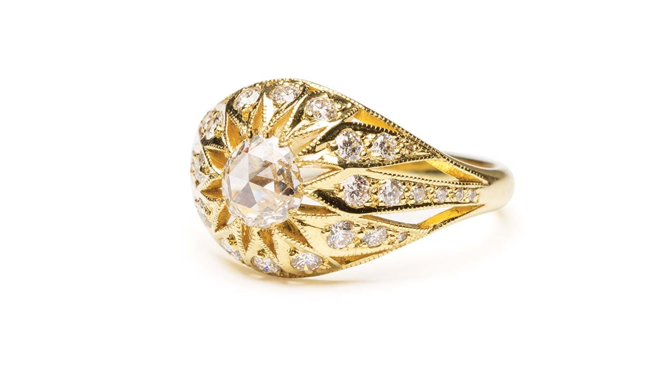 A rose-cut-diamond Tamaya ring, $4,690.