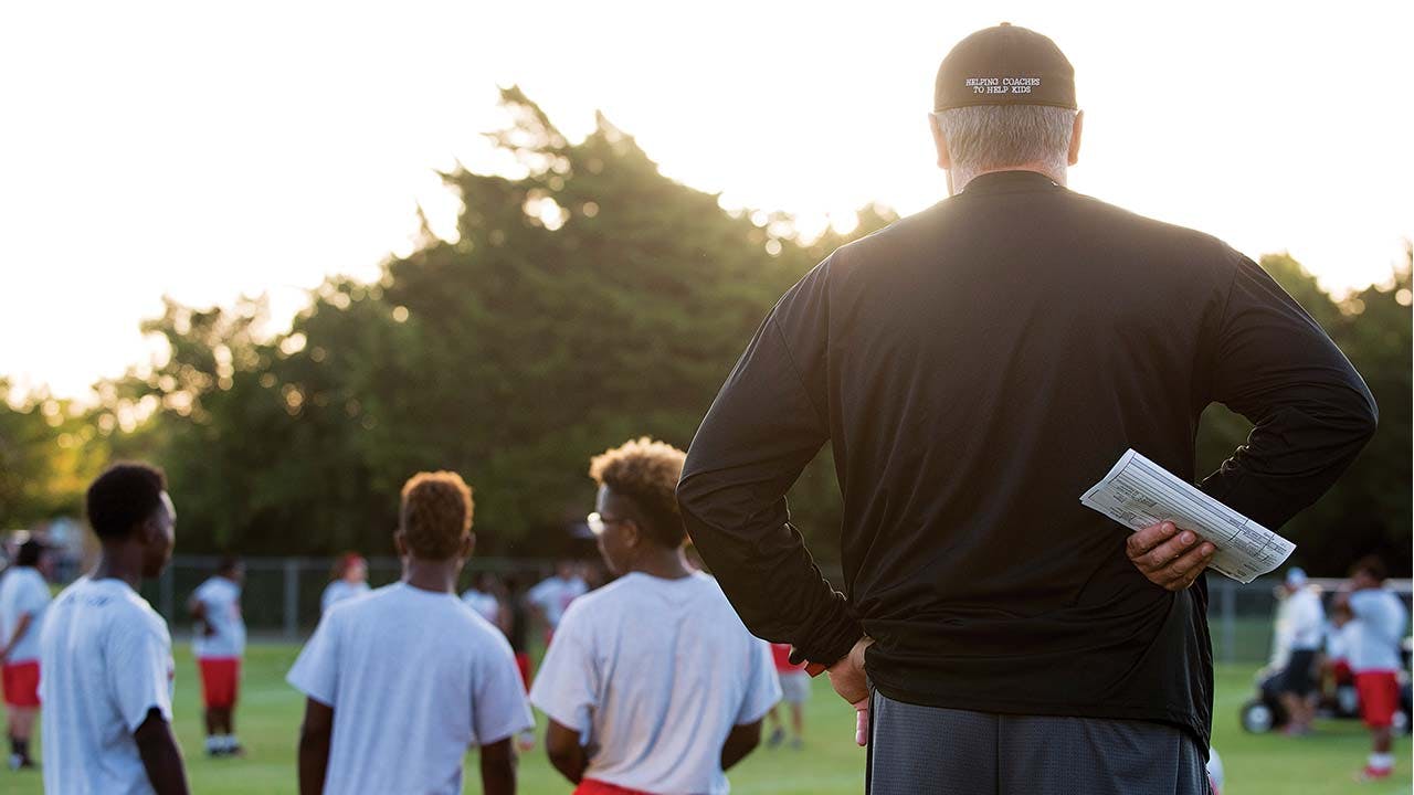 Cedar Hill head coach Joey McGuire during a morning practice on August 8, 2016. 
