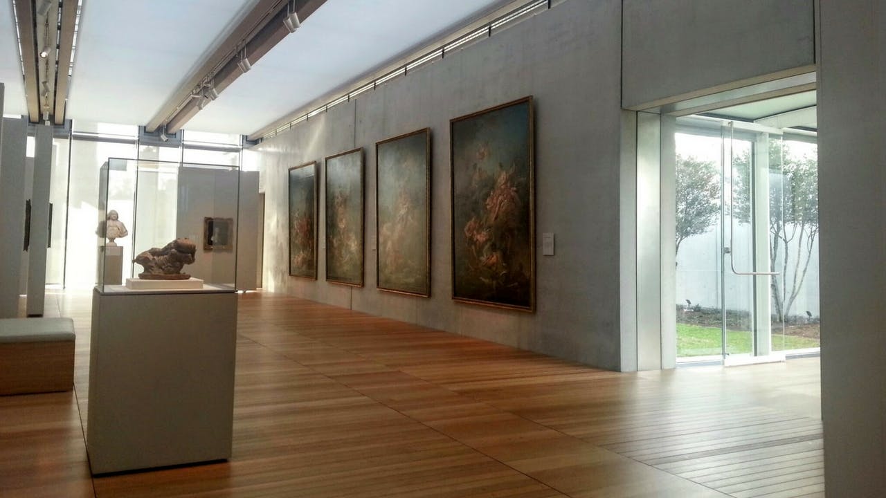 A gallery inside the Piano Pavilion at the Kimbell Art Museum, in Fort Worth.