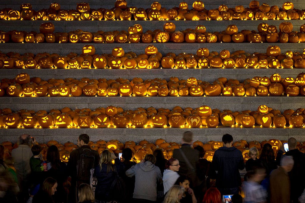 A bunch of pumpkins in London, England. 