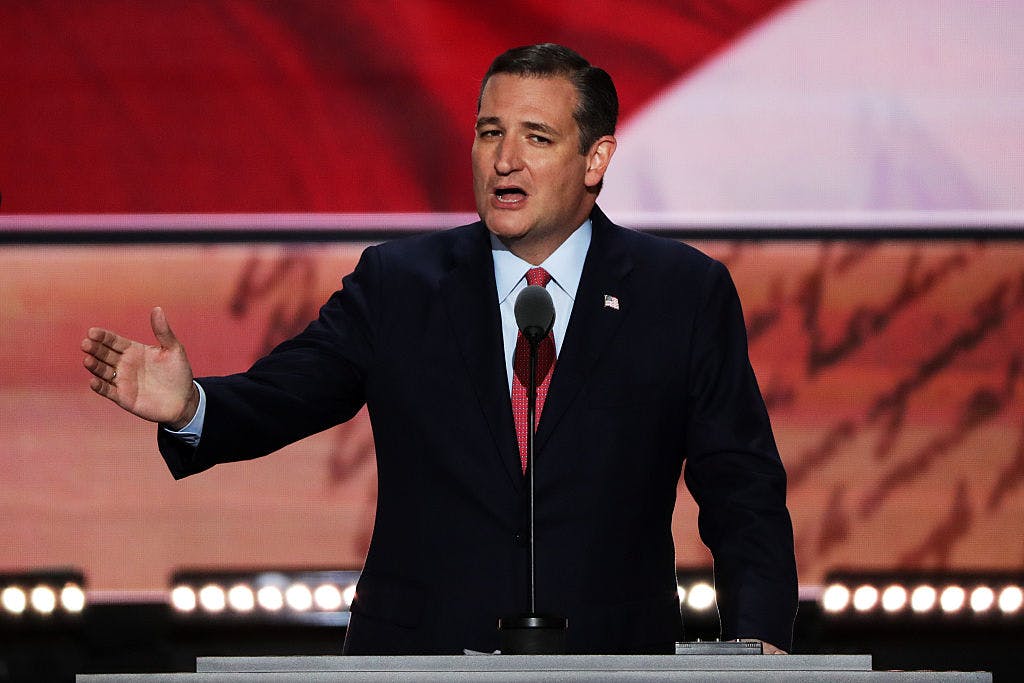 Sen. Ted Cruz speaks on the third day of the Republican National Convention on July 20, 2016 at the Quicken Loans Arena in Cleveland, Ohio. 