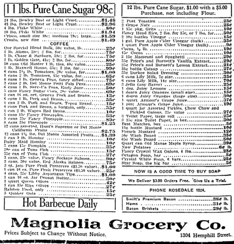 Magnolia Grocery FW 1917