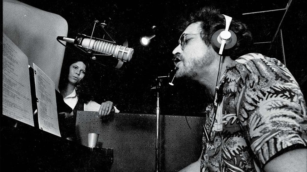 Allen and his wife, Jo Harvey, recording at Lubbock's Caldwell Studios in 1978.