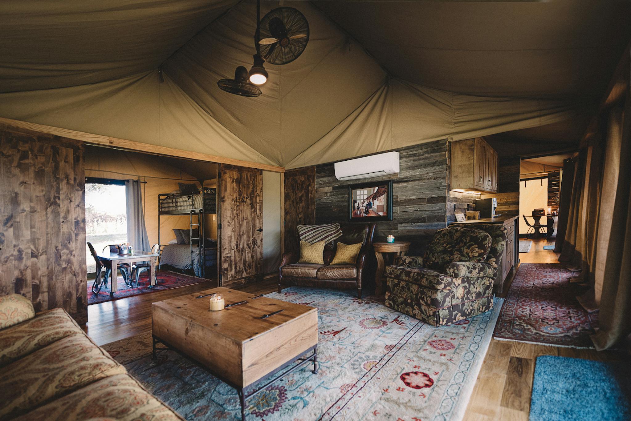 Living room of the family tent.