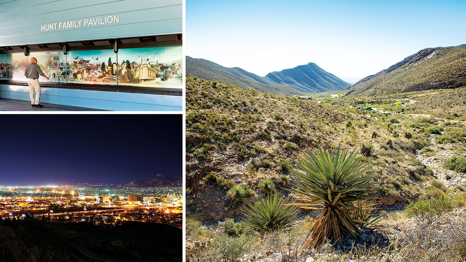 Collage of El Paso attractions. 