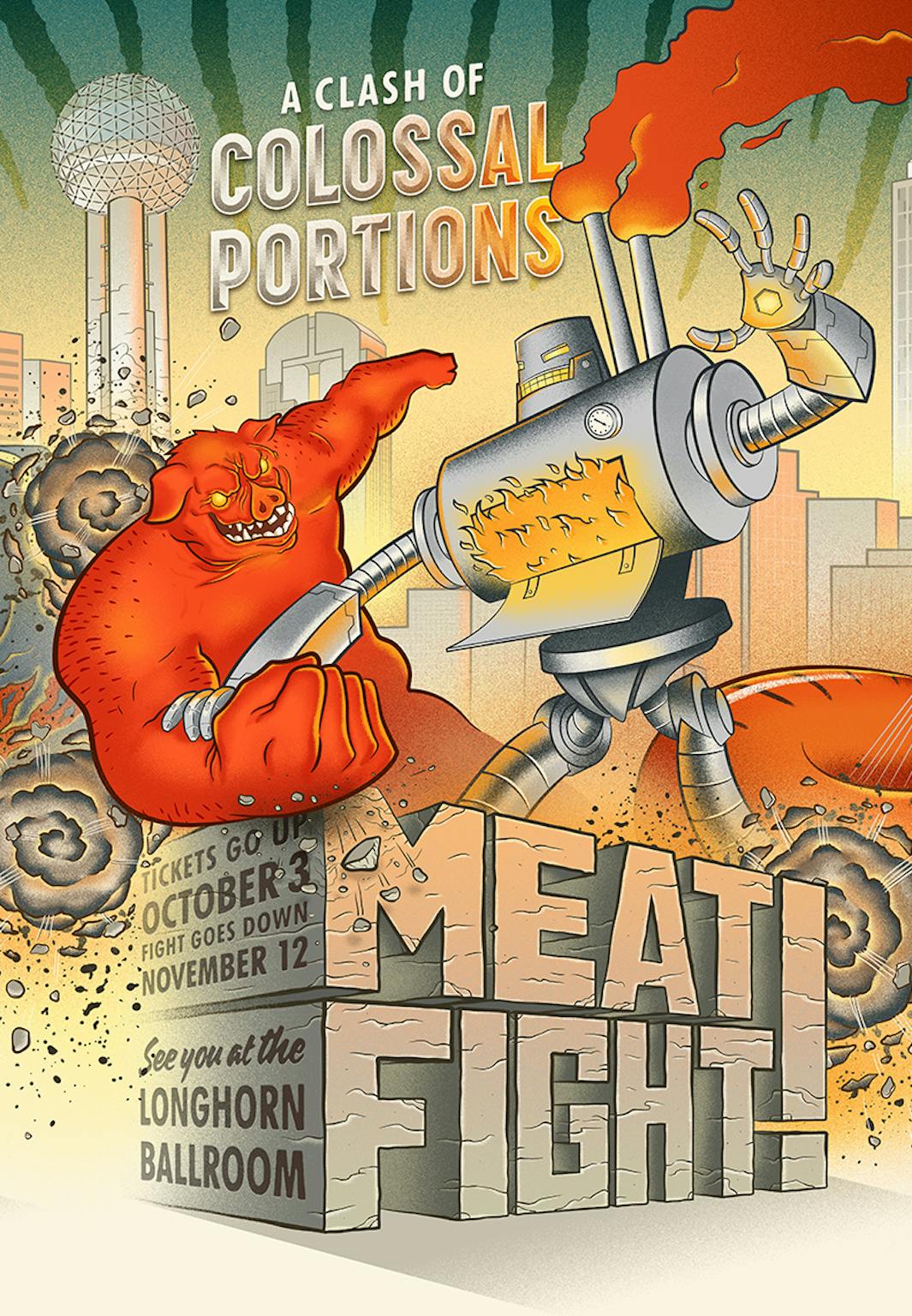Game/meat Poster See the Beautiful, Campy Posters of Meat Fight – Texas Monthly