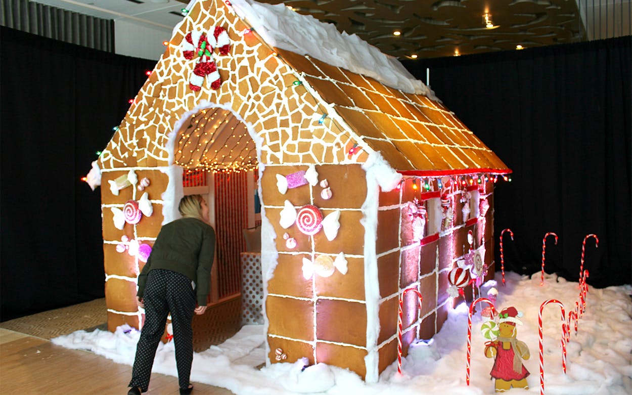 The Westin Austin Downtown's life-sized gingerbread house.