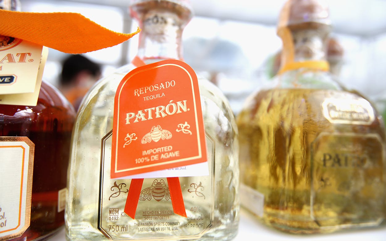 Bottles of Patron Tequila