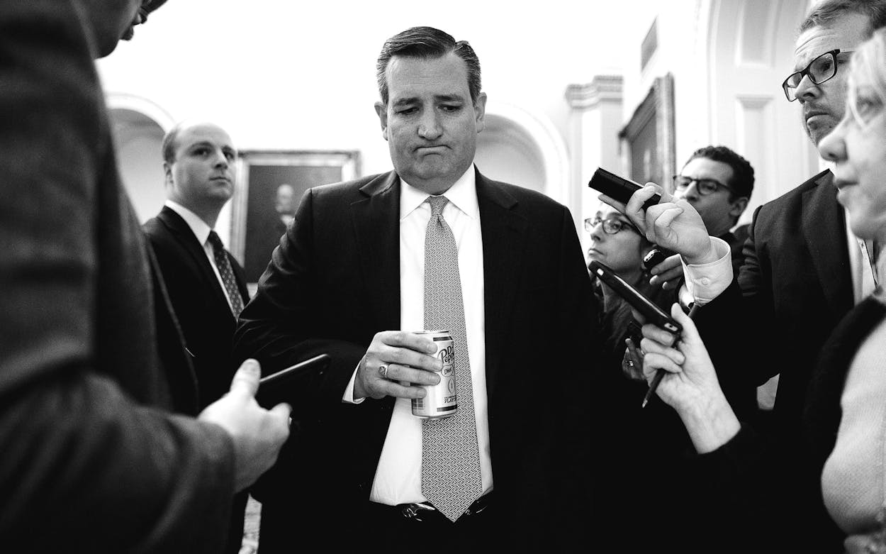 Ted Cruz with reporters