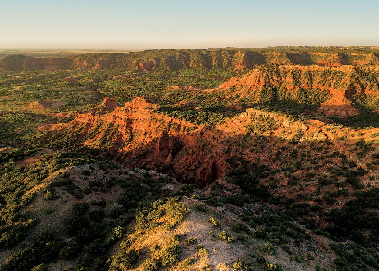 Arial view of Caprock Canyons State Park