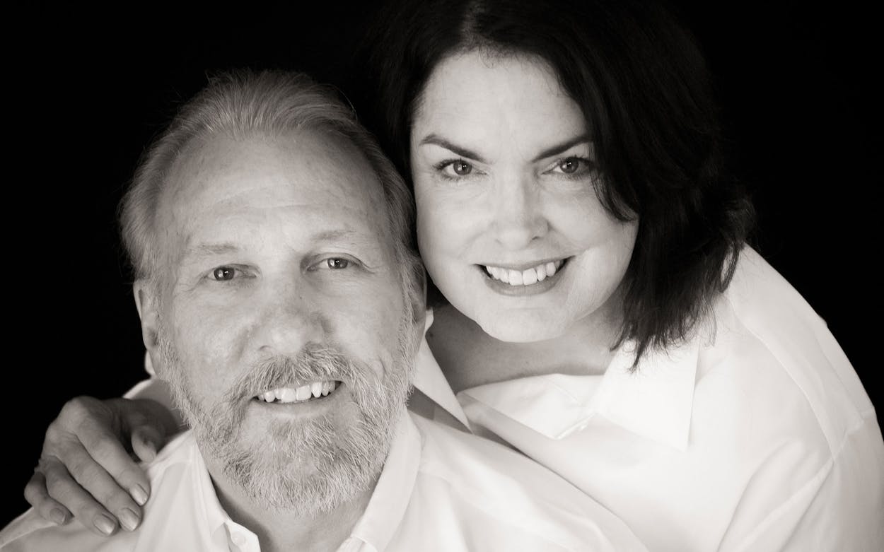 Black and white closeup of Gregg and Erin Popovich.
