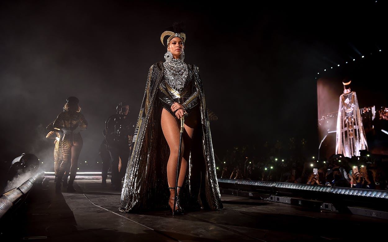 Beyonce Knowles performs onstage during 2018 Coachella Valley Music And Arts Festival Weekend 1 at the Empire Polo Field on April 14, 2018 in Indio, California.