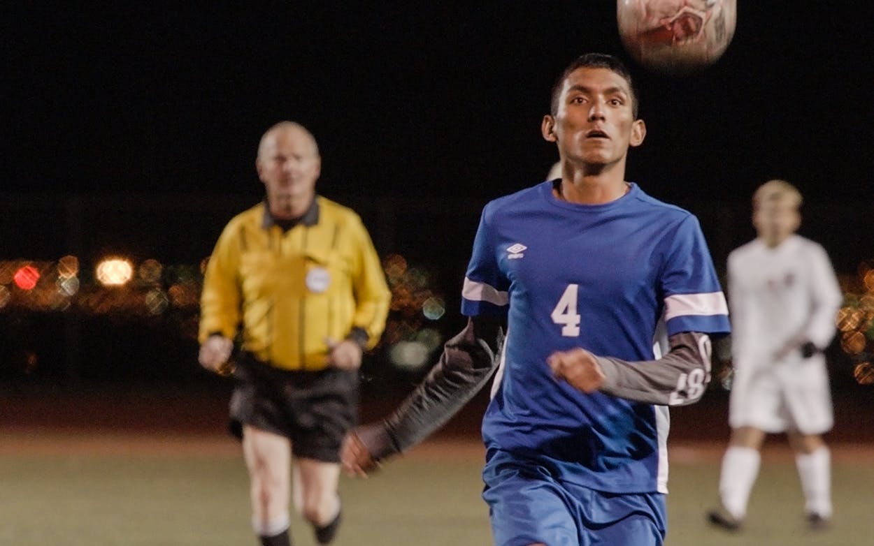 Student-athlete Erik Espinoza Villa plays soccer for El Paso’s Bowie High School in the documentary Home + Away from director Matt Ogens.