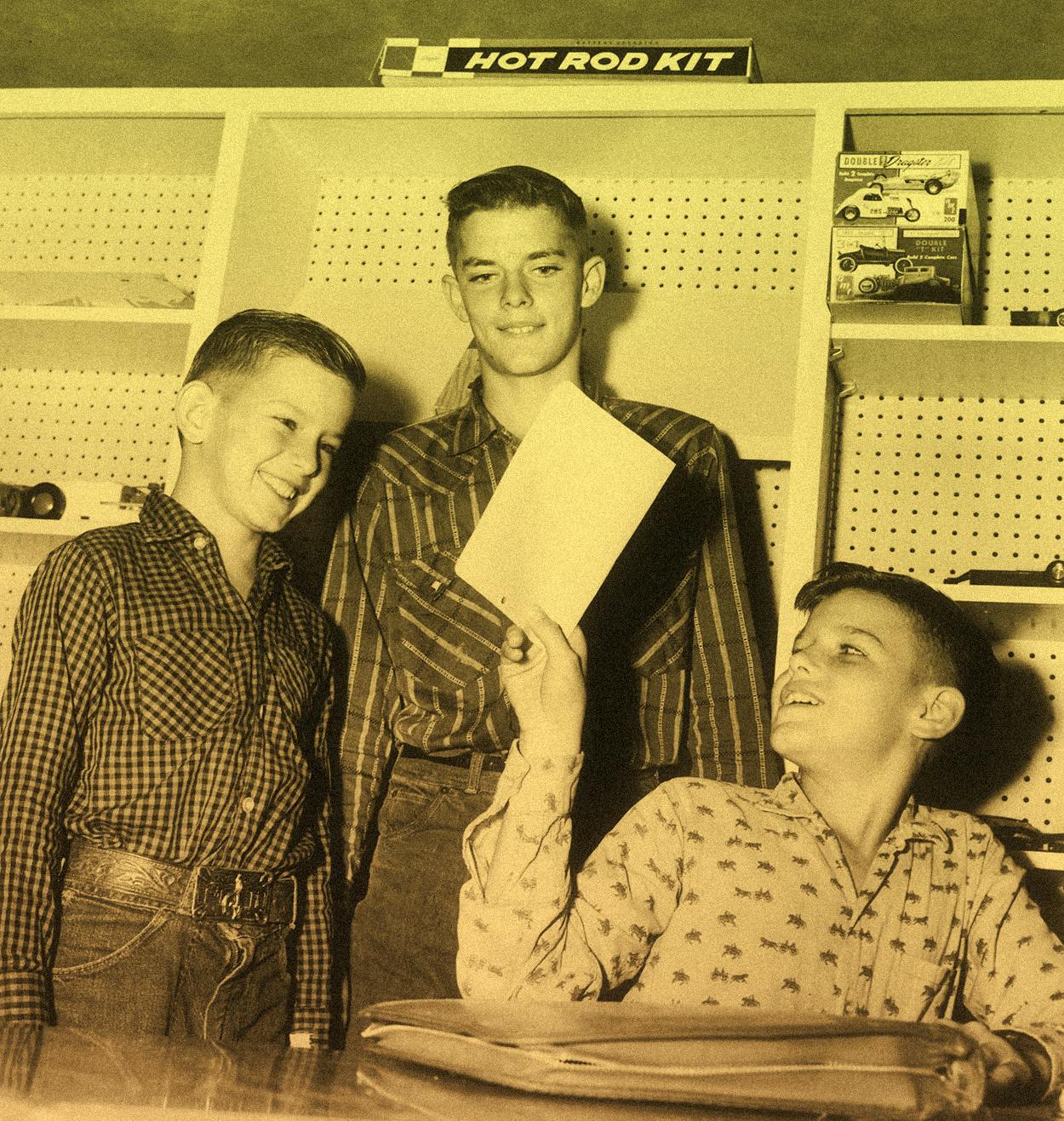 Karl, Bill, and Bobby Sarpalius, taken their first week at Boys Ranch in 1960.