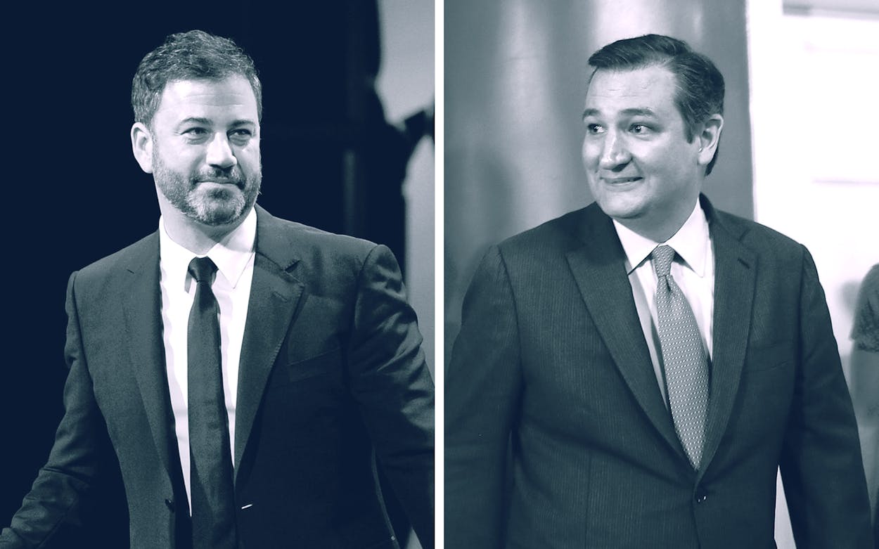 Jimmy Kimmel and Ted Cruz