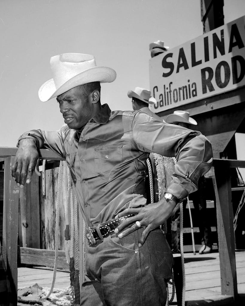 Myrtis Dightman at the Salinas Rodeo in 1967. 